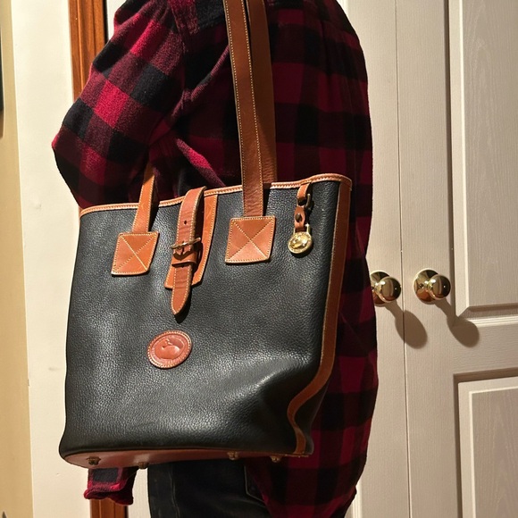Dooney & Bourke Black and Brown Leather Tote - Picture 11 of 12